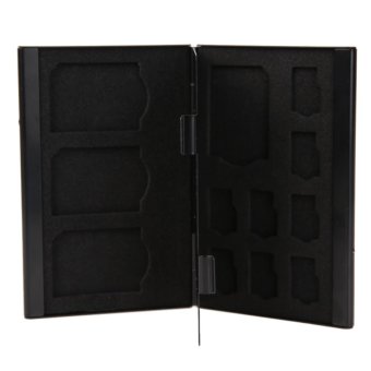 Portable Deck Aluminium Alloy Memory Cards Storage Box for 8TF + 4SD (Black) - intl