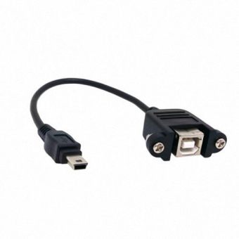CY Chenyang Mini USB 5pin USB Male untuk perempuan B mount panel jenis kabel 20 cm dengan sekrup
