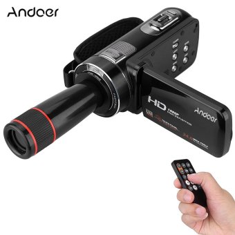 Andoer HDV-Z8 1080P Full HD Digital Video Camera Camcorder 16� Digital Zoom with Digital Rotation LCD Touch Screen Max 24 Mega Pixels Support Face Detection with 12� Telephoto Lens Outdoorfree - intl