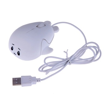 Dolphin Mini Optical USB Mouse for PC Laptop Notebook White