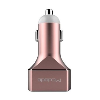 Mcdodo CC-2222 CE / FCC / RoHS Certificated 5.2A 3-USB Ports Car Charger For Cars and Sedan and Pickups and SUV and Smartphones and Tablets and PSP and PDA and GPS and MP3 and MP4 And Other USB-charged Devices(Rose Gold) - intl