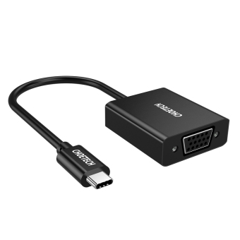 CHOETECH 1080P didukung USB 3.1 USB Type C untuk adaptor VGA (Petir 3 port kompatibel) untuk MacBook, Chromebook Pixel dan lebih