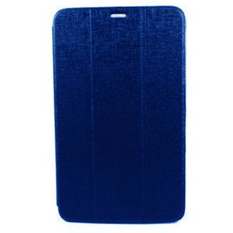 Ume Flip Leather Case Cover untuk Samsung Galaxy Tab E / T560 - Biru Dongker