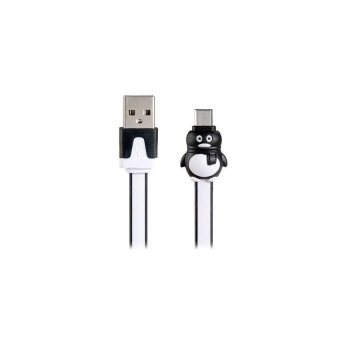 Lovely QQ Penguin Design Micro USB Charging Data Cable (Black) - intl