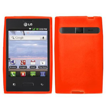 Leegoal Orange Solid Soft Silicone Gel Case Cover for LG Optimus Logic L35g Dynamic L38c - intl