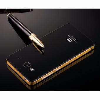 Aluminium Tempered Glass Hard Case Xiaomi Redmi 2 / Redmi 2 Prime - Black Gold
