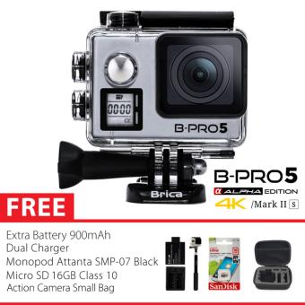 BRICA B-PRO 5 Alpha Edition Version 2S - AE 2S 4K WIFI Action Camera - SILVER Combo Extreme Small