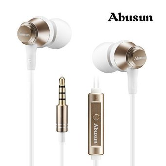 Ajusen Earphones Stereo Sound Metal Earbuds w/ Built-in Microphone Remote & Noise Isolating Headphones In-ear Headsets for iPhone, iPod, iPad,LG, HTC, Android, MP3 Players and More - intl