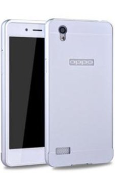 Case Aluminium Bumper With Sliding Case For Oppo Mirror 5- Silver