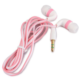 3.5mm Stereo In-ear Earbud Headphone Earphone Headset for iPhone White + Pink