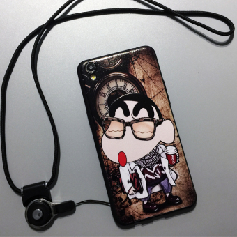 3D Relief Silicon Phone Case for Oppo R9 Fashion Phone Cover + Hang Rope (THX00) - intl