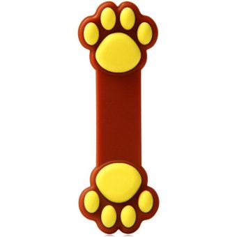 TimeZone Novelty Paw Pattern Silicone Material Flexible Sucker Stand Holder (Brown)