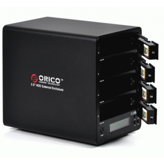 Orico 9548RUS3-C 4BAY Original - USB 3.0 ESATA RAID Clone with LCD + Fan- Hitam