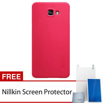 Nillkin For Samsung Galaxy A9 Pro / A9100 Super Frosted Shield Hard Case Original - Merah + Gratis Anti Gores Clear