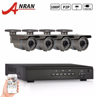 Anran AR-K04P2-VGB721 4CH 1080P NVR IP Security Camera System with 4 1080P Night Vision IP PoE Bullet Surveillance Camera