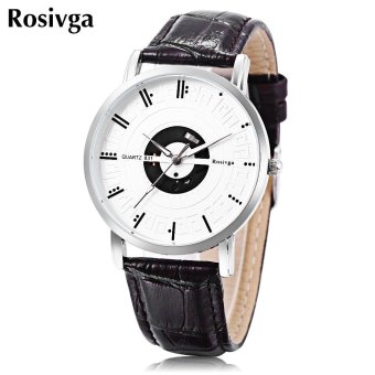 S&L Rosivga 831 Unisex Quartz Watch Water Resistance Leather Band Luminous Pointer Wristwatch (Brown) - intl