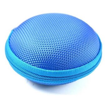 LALANG Carrying Storage Bag Hard Case for Earphone Headphone USB Cable (Blue)