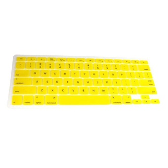 Soft Keyboard Skin Case Cover for Apple Macbook Pro 13 15 17 Yellow - intl