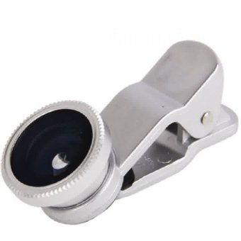 Universal Clip Lens 3 in 1 Clip Lens 180 Degree for Smartphone & Tablet PC - Silver
