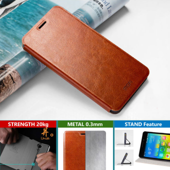 MOFI Soft Leather Flipcase Cover Samsung Galaxy J7 - Coklat