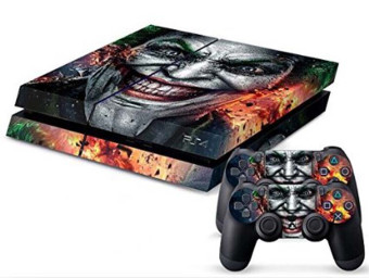 Teamtop PVC Skin Sticker Decal For PS4 PlayStation 4 Console + Controller Cover Joker - intl