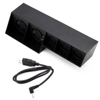 Elenxs USB Design Temperature Control Cooler Cooling Fan for PS4 Console (Black)