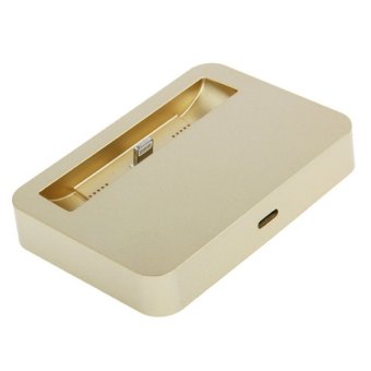 Titanium Apple Charging Dock 8 Pin untuk iPhone 5/5s/5c/iPod touch 5 - Golden