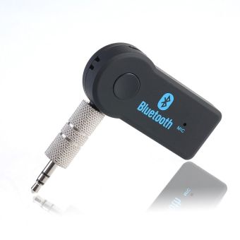 Wireless Bluetooth Music Receiver Adapter 3.5MM AUX Audio Hands-free Bluetooth Audio Car Adapter with Mic (Black)