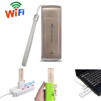 FLORA 4G FDD LTE 100Mbps Hotspot WiFi Router USB WiFi Router nirkabel Dongle dukungan 4G band1/band3 (Gold)- International