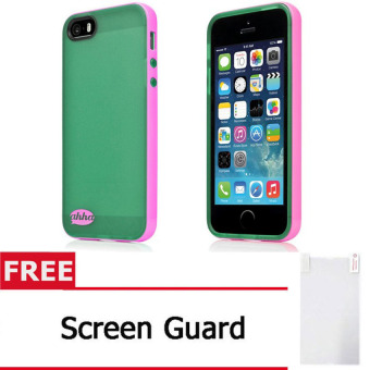 Ahha Case for Apple iPhone 5s-5 - Lulla ToneMix Softcase - Hijau-Pink + Gratis Screen Protector