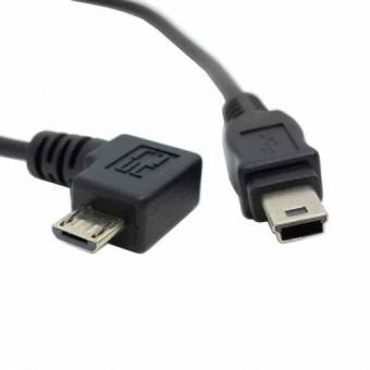 CY Chenyang 20cm Mini USB Male 5pin to 90 Degree Right Angled Micro USB Male 5pin Data Charger Cable Black color