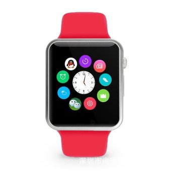 A1 bluetooth a1 jam tangan cerdas menonton jam tangan olahraga (Red) - intl