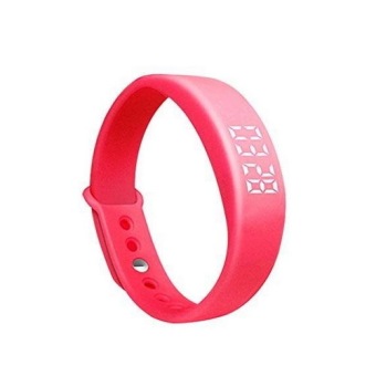 Bluesky W5 Pedometer Bracelet Wristband Step Calorie Counter Smart Watch Walking Distance with Sleep Monitor Temperature Time/date Function for Outdoor Sports Running Walking Body-building, Red (Intl)