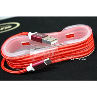 Kabel Data Dan Charger Micro USB 150 cm - Merah