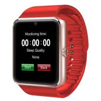 Onix Cognos - Jam Tangan Pria - Emas - Strap Rubber Merah - Smartwatch GT08