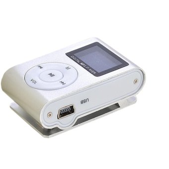 Moreno Pod MP3 Player TF card with Small Clip Silver dan LCD Screen - Silver