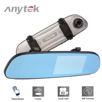 Anytek G77 Mirror Touch Screen Car DVR Super Night Vision Dual Lens with G-sensor Full HD 1080P WDR Car Dash Camera - intl
