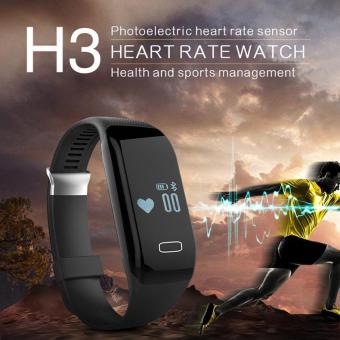 Kisnow H3 Bluetooth Waterproof Heart-Rate Monitor Sleep Sports Pedometer Smart Trackers(Color:as Main Pic) - intl