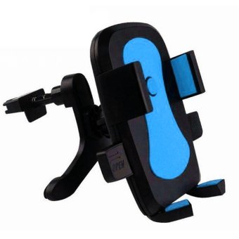Universal 360 Degrees Rotation Car Clip-on Air Vent Mount Mobile Phone Holder Clips for iPhone Samsung Google 5-10cm Width Cellphones Blue