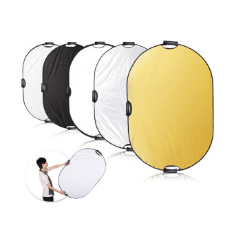 Lans 5-in-1 24x36 inch Oval Reflector with Handle for Photography Photo Studio Lighting