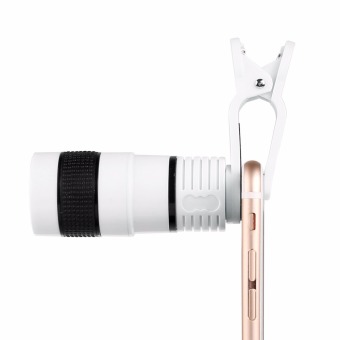 Portable Mobile Phone Telephoto Lens 8x Zoom Optical Telescope Camera Lenses for iPhone 4 5 6 Plus Samsung S3 S4 S5 Note 4 5 6,White - Intl