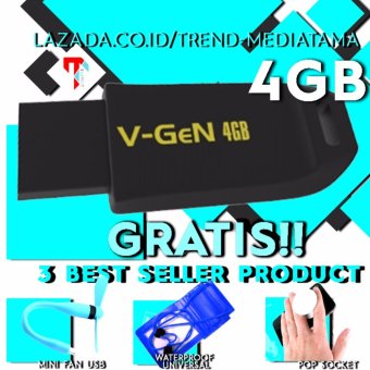Original 100% VGEN 4GB USB 2.0 Astro Flash Drive- FlashDisk / Disk- FlashDisk / Disk Free POP Socket + Waterproof SMartphone + Kipas Angin Mini Fan USB