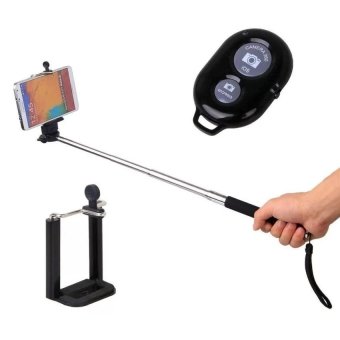 Smartphone & Camera Fashion Portble Extendable Selfie Handheld Stick Monopod for outerdoor With Bluetooth Phone Accessory Selfie Remote Control - Black & Black