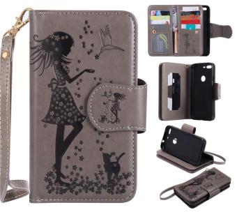 New Arrival Fashion Case 9 Card Leather Wallet Phone Case for Google Pixel(Grey) - intl