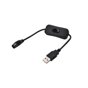USB Cable with Switch Power Control for Raspberry Pi Arduino USB On Off Toggle Black - intl