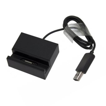 Vococal DK48C Magnetic Desktop Dock pengisian Pod untuk kabel charger Sony Xperia Z3 kompak Mini (Hitam)