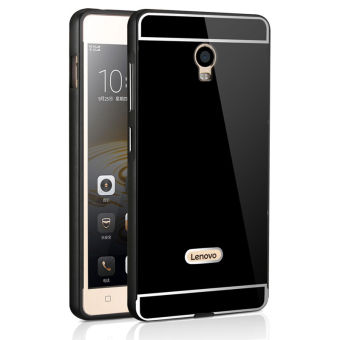 For Lenovo Vibe P1 Metal Case Acrylic Back Cover & Aluminum Frame Bumper Set Phone Bag Cases For Lenovo Vibe P1 Shell(Black)