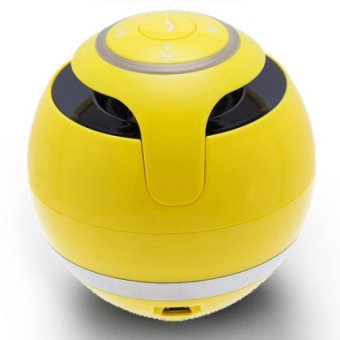 BLN GS009 Wireless Portable Mini FM Ball Shaped S-BASS Stereo Hands Free Bluetooth Speaker W / Mic LED Light USB Ball Surround (Yellow) (Intl)