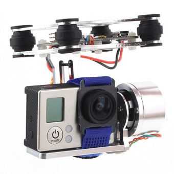 CNC Metal Brushless Camera Mount Gimbal with Motors & Controller for DJI Phantom GoPro Hero2/Hero3 FPV Aerial Photo (Silver)