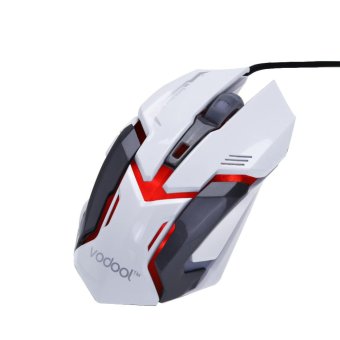 Vodool Professional Gaming Mouse USB Wired LED Optical Mouse with 6 Buttons 4 DPI Levels 800-1200-1600-2400DPI 7 Colors Breathing Light for gamer - intl